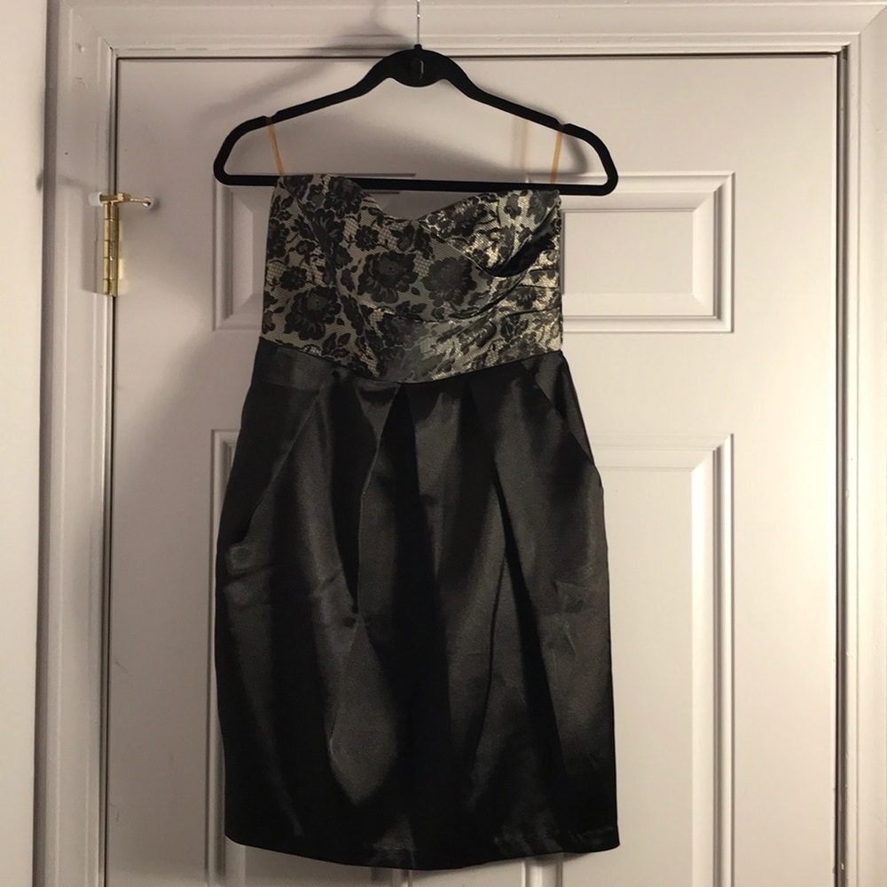 Studio Y - Black and silver strapless dress